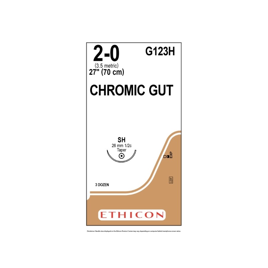 CATGUT CROMICO 2-0 (SH) 1/2, 26 mm, 70 cm