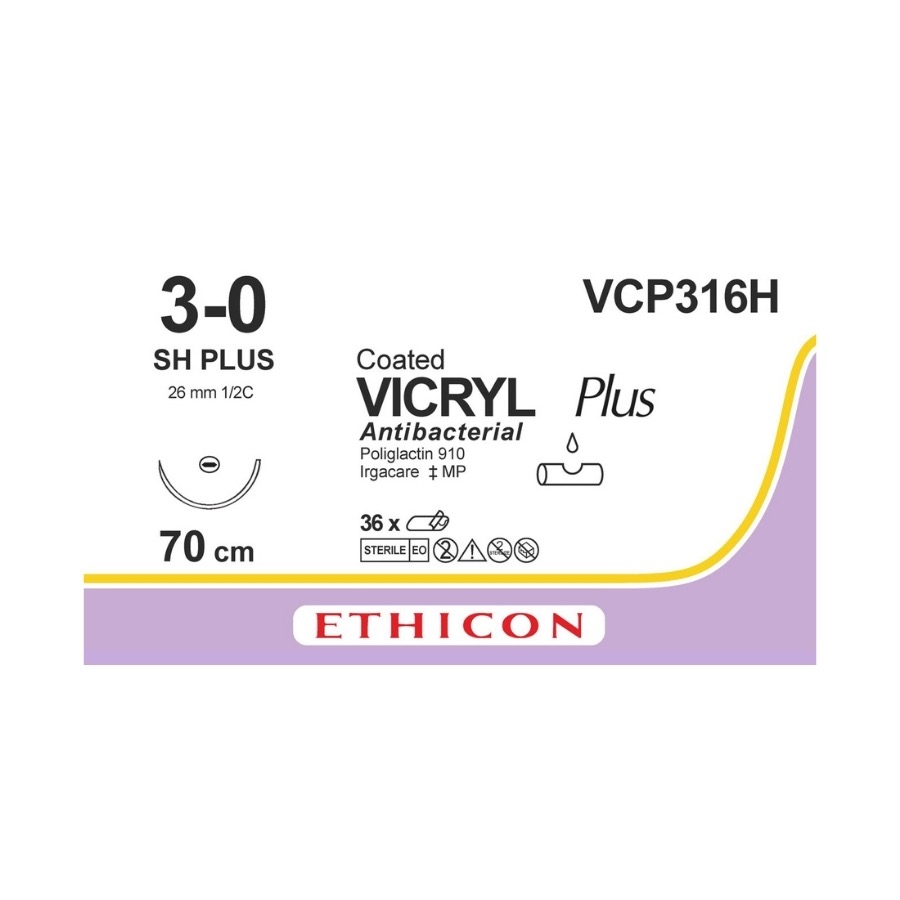 VICRYL PLUS 3-0 (SH) 1/2, 26 mm, Violeta, 70 cm