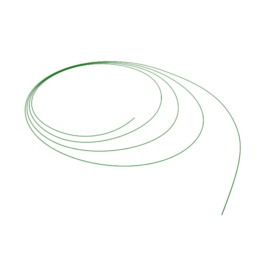 Guía de Acero Inoxidable recubierta en PTFE Verde 0.032 x 150 cm Recta