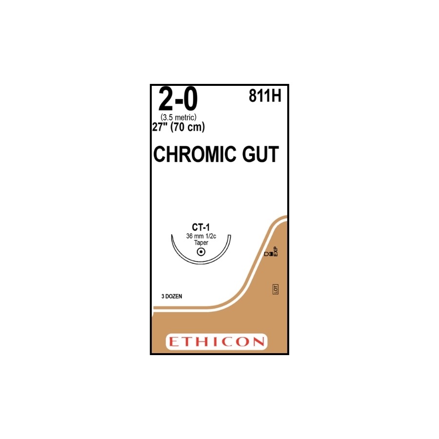 CATGUT CROMICO 2-0 (CT1) 70 CM CIERRE