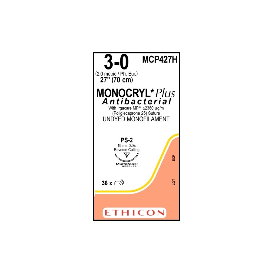 MONOCRYL PLUS MONOF SINT ABS 3-0 (PS2) 70 CM