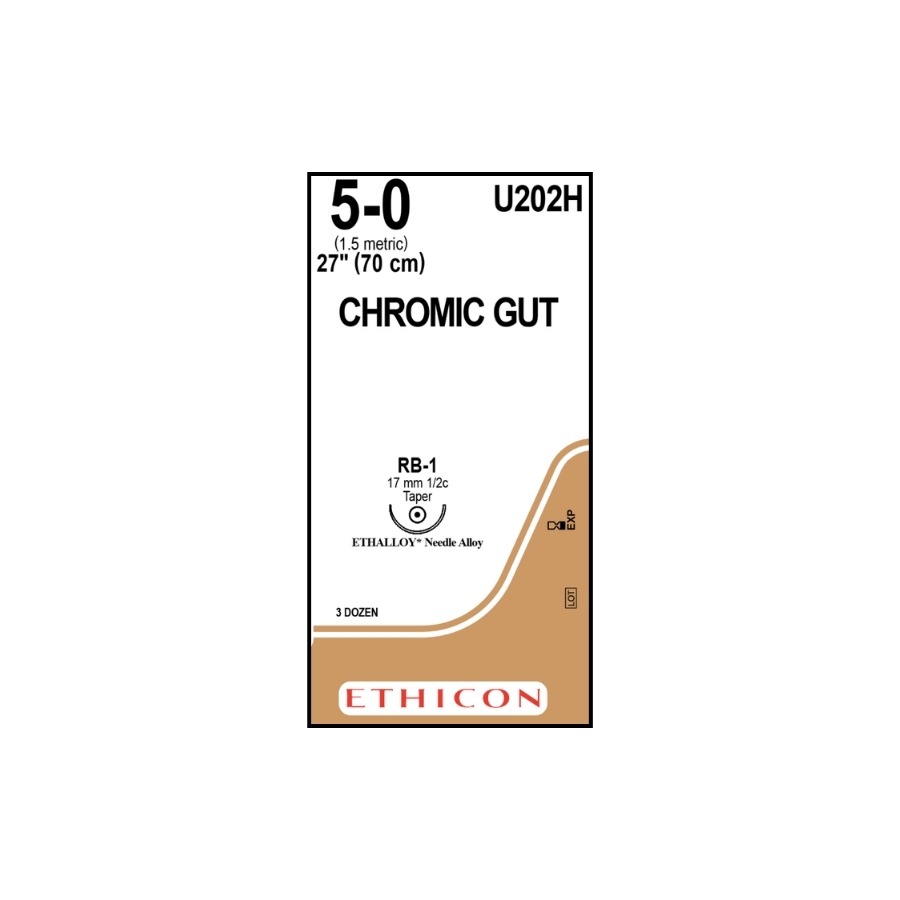 CATGUT CROMICO 5-0 (RB1) 70 CM UROLOGIA